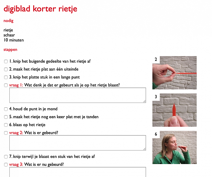 Muziekexperiment met rietje